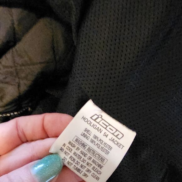 ICON Hooligan 54 Womens Moto Jacket Padded Lined with Silver Stars - Picture 10 of 13